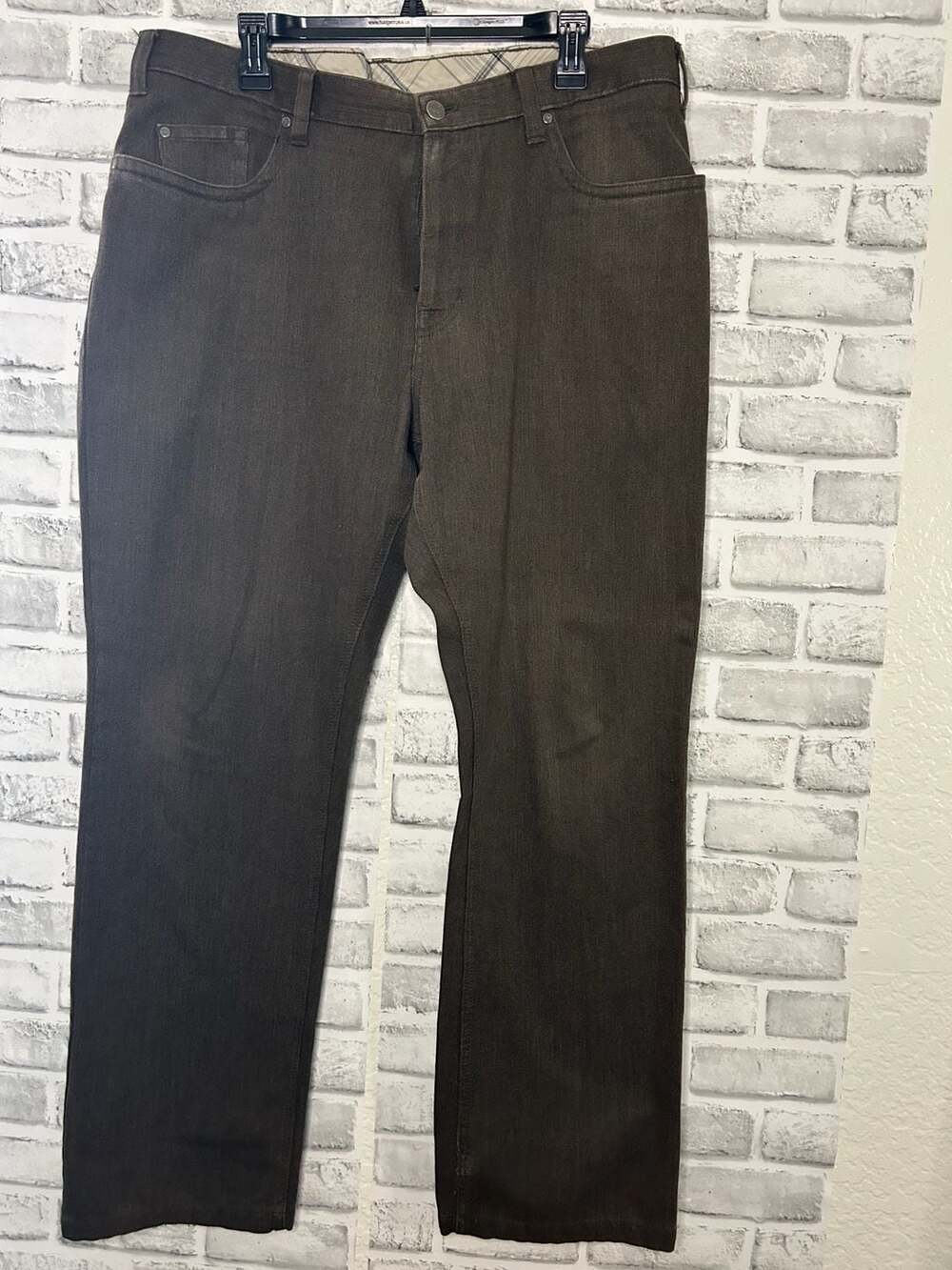 Kenneth Cole New York Men's Brown Five-Pocket Straight Leg Pants